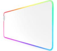 Tapis de souris de jeu Titanwolf RGB, tapis de souris XL 800 x 300mm améliore la précision et la vitesse, blanc