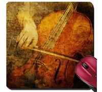 Tapis De Souris De Jeu, Violoncelle Joué avec des Textures Et des Partitions Superposées Tapis De Souris D'Ordinateur Base en Caoutchouc Mousepad Résistant À Usure Tapis De Souris Gamer 25X30Cm