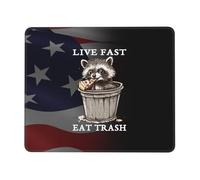 Tapis De Souris De Jeu Vivre Vite, Manger des Déchets Lavable Personnalisé Bureau Tapis Souris, pour Jeux, Maison, Ordinateur Portable, Ordinateur, 25x30cm