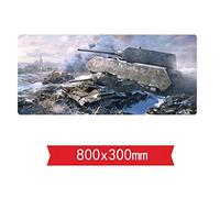 Tapis De Souris De Jeu World of Tanks - Dimension 800 X 300 X 3 Mm - Base en Caoutchouc Antidérapante - Tissage Texturé Traité Spécial Et Bord Cousu, C
