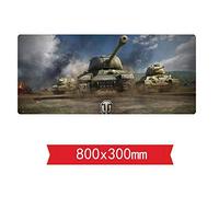 Tapis De Souris De Jeu World of Tanks - Dimension 800 X 300 X 3 Mm - Base en Caoutchouc Antidérapante - Tissage Texturé Traité Spécial Et Bord Cousu, Taille E