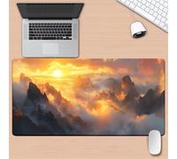 Tapis De Souris de Jeu XXL 1000x500x2mm, Mouse Pad avec Bords Cousus et Base en Caoutchouc Antidérapante, Grand Tapis de Souris Gaming pour Les Jeux et Le Bureau-Sommets Lever du Soleil