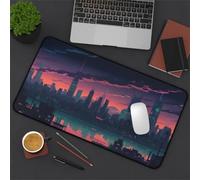 Tapis De Souris de Jeu XXL 600x300x2mm, Mouse Pad avec Bords Cousus et Base en Caoutchouc Antidérapante, Grand Tapis de Souris Gaming pour Les Jeux et Le Bureau-Cité du Crépuscule