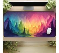Tapis De Souris de Jeu XXL 800x300x3mm, Mouse Pad avec Bords Cousus et Base en Caoutchouc Antidérapante, Grand Tapis de Souris Gaming pour Les Jeux et Le Bureau-Jungle Aquarelle