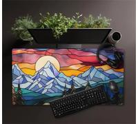Tapis De Souris de Jeu XXL 800x300x3mm, Mouse Pad avec Bords Cousus et Base en Caoutchouc Antidérapante, Grand Tapis de Souris Gaming pour Les Jeux et Le Bureau-Montagne Mosaïque