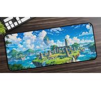Tapis De Souris de Jeu XXL 800x400x3mm, Mouse Pad avec Bords Cousus et Base en Caoutchouc Antidérapante, Grand Tapis de Souris Gaming pour Les Jeux et Le Bureau-Belle île