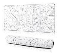 Tapis de Souris de Jeu, XXL 900 x 400 mm Grand Tapis Souris Gaming, Tapis Bureau Antidérapant Étanche, Multifonction Mouse Pad Grand sous Main pour Gamer, Ordinateur, PC, Blanc