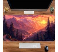 Tapis De Souris de Jeu XXL 900x300x3mm, Mouse Pad avec Bords Cousus et Base en Caoutchouc Antidérapante, Grand Tapis de Souris Gaming pour Les Jeux et Le Bureau-Sun Canyon