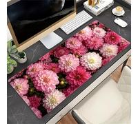 Tapis de Souris de Jeu XXL Fleurs Roses 600x300x2mm | Tapis de Bureau Antidérapant et Lavable avec Coutures de Précision, Accessoire Bureau pour Gamer et Ordinateur Portable