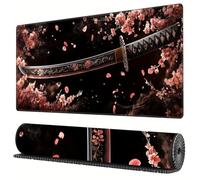 Tapis de Souris de Jeu XXL Sabre Samouraï Japonais 700x400x3mm | Tapis de Bureau Antidérapant et Lavable avec Coutures de Précision, Accessoire Bureau pour Gamer et Ordinateur Portable