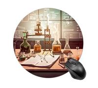 Tapis de souris de laboratoire de chimie pour ordinateur, tapis de souris rond de jeu avec base en caoutchouc antidérapant, tapis de souris imperméable pour ordinateur portable, bureau, maison, 19,8 x