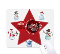 Tapis de souris de printemps heureux Nouvel An Fleur de Noël Bonhomme de neige Famille Star