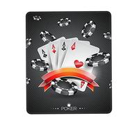 Tapis de souris de tournoi de poker en caoutchouc antidérapant - Bords cousus - Décoration de bureau - Tapis de souris élégant - S'adapte à tous les styles de bureau, salon, chambre à coucher.
