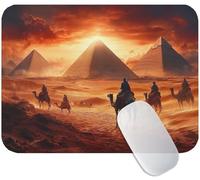 Tapis de Souris Désert 60 x 40 cm, Tapis Souris Gaming Pyramide, Mouse Pad avec Base Anti-Dérapante en Caoutchouc, Améliore la Précision et la Vitesse, Petit Portable Mouse Pad pour Gamer M3-718