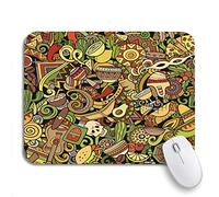 Tapis De Souris Dessins Animés Mignons Amérique Latine Coloré Détaillé Beaucoup Tous Tapis De Souris Carré Résistant À Usure Tapis Souris, pour Ordinateur Portable, Ordinateur, 25 x 30cm
