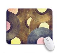 Tapis De Souris Disque Vinyle Musical Vintage Blue Music sur Fond Rouge Rayé Tapis De Souris D'Ordinateur Doux Tapis Souris, pour Ordinateur Portable, Ordinateur, 25 x 30cm