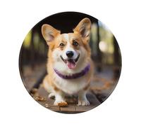 Tapis de souris Dog Corgi avec coutures anti-effilochage, tapis de souris de jeu imperméable pour homme et femme, base en caoutchouc antidérapant, tapis de souris rond pour ordinateur de bureau