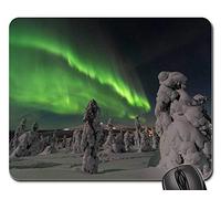 Tapis De Souris D'Ordinateur, Aurores Boréales Europe du Nord Aurore Couleur Neige Tapis De Souris Antidérapante Tapis Souris Confort Souris De Bureau pour Souris Pc Professionnels 25X30Cm