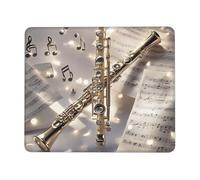 Tapis de souris d'ordinateur avec base en caoutchouc antidérapant Flûte Musique Tapis de souris lavable Tapis de souris de jeu Tapis de souris portable pour ordinateur portable, bureau, maison 17,8 x