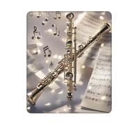 Tapis de souris d'ordinateur avec base en caoutchouc antidérapant Flûte Musique Tapis de souris lavable Tapis de souris de jeu Tapis de souris portable pour ordinateur portable, bureau, maison 25 x 30