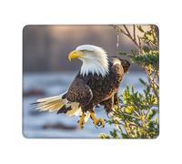 Tapis de souris d'ordinateur avec base en caoutchouc antidérapant, motif aigle chauve américain, tapis de souris lavable, tapis de souris portable pour ordinateur portable, bureau, maison, 17,8 x 21,8