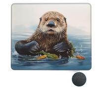 Tapis De Souris D'Ordinateur Castor des Bancs De Mer Résistant À Usure Tapis Souris Doux Souris De Bureau pour Professionnels Jeux Pc 25X30Cm