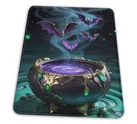 Tapis de souris d'ordinateur chauve-souris magique avec grip en caoutchouc naturel Halloween pour déguisement sur le thème d'Halloween (25,4 x 30,5 cm)