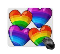 Tapis De Souris D'Ordinateur Cœurs De La Gay Pride Aux Couleurs De L'Rainbow Optimisé Tapis Souris Stable Mousepad pour Jeux Ordinateur Professionnels 25X30Cm