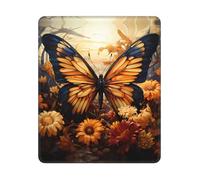 Tapis De Souris D'Ordinateur, Fleurs des Champs De Papillons Jaunes Et Oranges Tapis De Souris De Jeu Doux Souris De Gaming Stable Gaming Mousepad pour Souris Bureau 25X30Cm