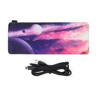 Tapis de souris d'ordinateur gaming XXL, revêtement imperméable, base antidérapante, alimentation USB, éclairage RGB pour le bureau et le gaming