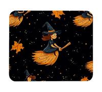 Tapis De Souris D'Ordinateur Impression De Sorcière d'halloween sur Balai Résistant À Usure Tapis De Souris Gamer Bords Cousus Souris De Gaming pour Jeux Ordinateur Professionnels 25X30Cm