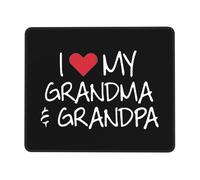 Tapis De Souris D'Ordinateur, J'Aime Mon Grand-Père Et Ma Grand-Mère Gamer Mouse Pad Confort Tapis De Gaming Portable Mouse Pad Pour Pc Bureau 25X30Cm