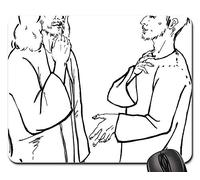 Tapis De Souris D'Ordinateur, Jésus Marque Le Christianisme Ancien Testament De L'Évangile Tapis De Souris Gamer Antidérapante Gaming Mousepad Bords Cousus sous Main Bureau pour Pc Jeux 25X30Cm