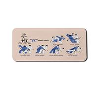 Tapis de Souris d'ordinateur Jiu Jitsu,Techniques de défense des Arts Martiaux Thème de Pratique Sportive AI o Karaté Judo,Tapis de Souris rectangulaire en Caoutchouc antidérapant,16 x 35,5 Pouces