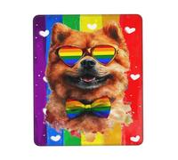 Tapis De Souris D'Ordinateur, l'amour Est l'amour Chow Chow Dog Rainbow LGBTQ Pride Tapis Souris Base en Caoutchouc Gamer Mouse Pad Durable Tapis De Souris Gaming pour Ordinateur Bureau 25X30Cm