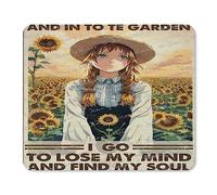 Tapis de souris d'ordinateur personnalisé, lavable, pour jeux vidéo, bureau, maison, base en caoutchouc antidérapant pour femme, hippie girl, Into The Garden I Go to Lose My Mind and Find My Soul 25,4