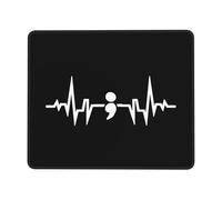 Tapis De Souris D'Ordinateur, Prévention Du Suicide Par Le Point-Virgule Et Le Rythme Cardiaque Tapis De Souris Doux Gaming Mousepad Stable Souris De Gaming Pour Pc Joueurs 25X30Cm