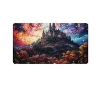 Tapis de souris d'ordinateur psychédélique Palais national de Pena la nuit lavable 40x75cm Tapis de bureau avec surface en caoutchouc antidérapant et résistant à l'eau pour la maison le bureau et la