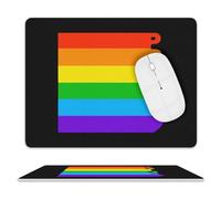 Tapis De Souris D'Ordinateur Rainbow De La Gay Pride LGBT Bords Cousus Tapis De Souris De Jeu Antidérapante Mousepad pour Professionnels Jeux Ordinateur 25X30Cm
