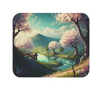 Tapis De Souris D'Ordinateur, Rivière Cherry Tree Stream Tapis De Souris De Jeu Doux Souris De Gaming Stable Mouse Pad pour Bureau Ordinateur 25X30Cm