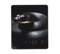 Tapis De Souris D'Ordinateur Serpent Noir Résistant À Usure Tapis De Gaming Portable Souris De Bureau pour Jeux Pc Ordinateur 25X30Cm