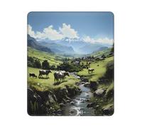 Tapis De Souris D'Ordinateur, Vaches De Montagne Mousepad Base en Caoutchouc Tapis De Souris Gamer Antidérapante Tapis De Souris Gaming pour Joueurs Professionnels Souris 25X30Cm
