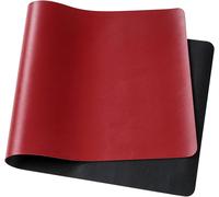 Tapis de souris double face en cuir 900 x 400 x 2 mm Imperméable et antidérapant Tapis éducatif sans bords Convient pour clavier,ordinateur,table Noir et rouge