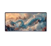 Tapis de Souris Dragon 1000x500x3mm Grand Tapis Souris XXL, Mer Tapis de Souris Bureau Gamer, à Bords Cousus, Base en Caoutchouc Antidérapante, sous Main pour Clavier et Souris, Decoration Maison
