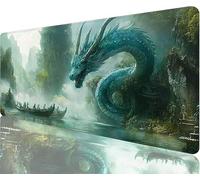 Tapis de Souris Dragon Tapis de Souris Gaming XXL 800x300x3mm, Bateau Mouse Pad Imperméable et Antidérapant Les Bords à Double Couture Assurent Durabilité, Tandis Microfibre Cadeaux Homme N1-1087