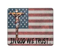 Tapis De Souris Drapeau Américain Jésus en Dieu Nous Avons Confiance Accessoires De Jeu Glissement Facile Mouse Pad Portable Tapis Souris pour Ordinateur Travail Gaming S