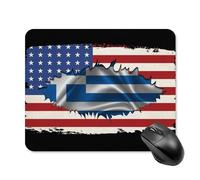 Tapis De Souris Drapeau De La Grèce Base en Caoutchouc Anti-Dérapant Accessoire Bureau Friction Faible Tapis De Souris Gaming pour Travail Maison Gaming 25X30Cm