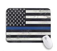 Tapis De Souris Drapeau De Soutien À La Police des Forces De L'Ordre Peint sur Fond Blanc Tapis De Souris Antidérapant Résistant À Usure Bureau Tapis Souris, pour Maison, Jeux, 25 x 30cm