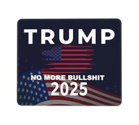 Tapis De Souris Drapeau De Trump 2025 : Fini Les Conneries Tapis De Souris Carré avec Bord Cousu Tapis Souris, pour Ordinateur Portable, Jeux, 25x30cm