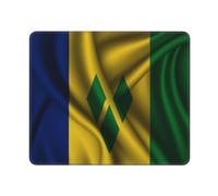 Tapis De Souris Drapeau en Soie De Saint-Vincent-Et-Les Grenadines Mousepad De Bureau Lavable Gamer Mouse Pad Accessoire Bureau pour Ordinateur Travail Pc 25X30Cm